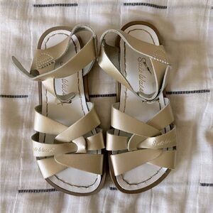 Gold Saltwater Sandals, Size 13